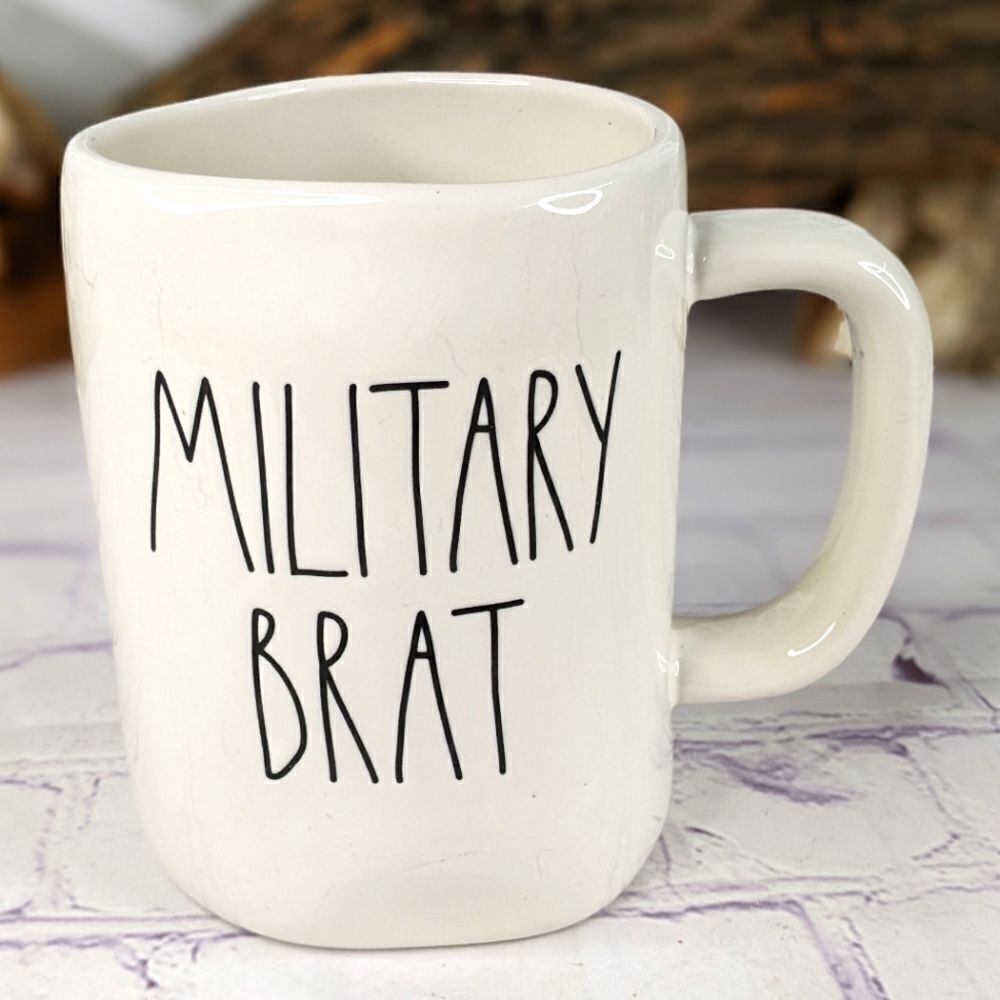 Rae Dunn MILITARY BRAT Ceramic Mug